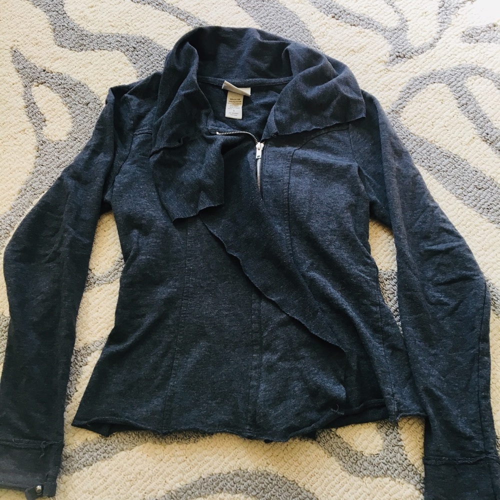 Miken Asymmetrical Collar Zip Up Jacket